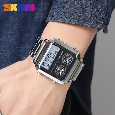 Skmei - 2204 - Digital Luminous 4 Time Square - Silver/White image 2