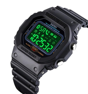 SKMEI - 1629 - Bluetooth Step Count High Quality Sports Watch Pedometer - Black image 0