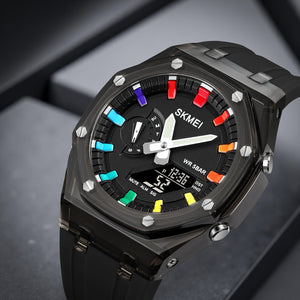 Skmei - 2100 - World Time 50m Waterproof - Black/Black image 1