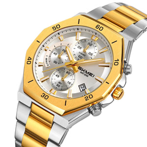 SKMEI - 2452 - High Quality Luxury Watch - Silver/Gold-Silver image 2