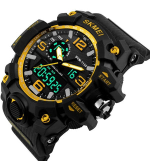 Skmei - 1155 - Sports Analog Digital Watch - Gold image 4