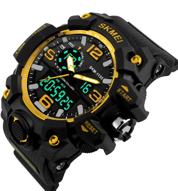 Skmei - 1155 - Sports Analog Digital Watch - Gold image 4