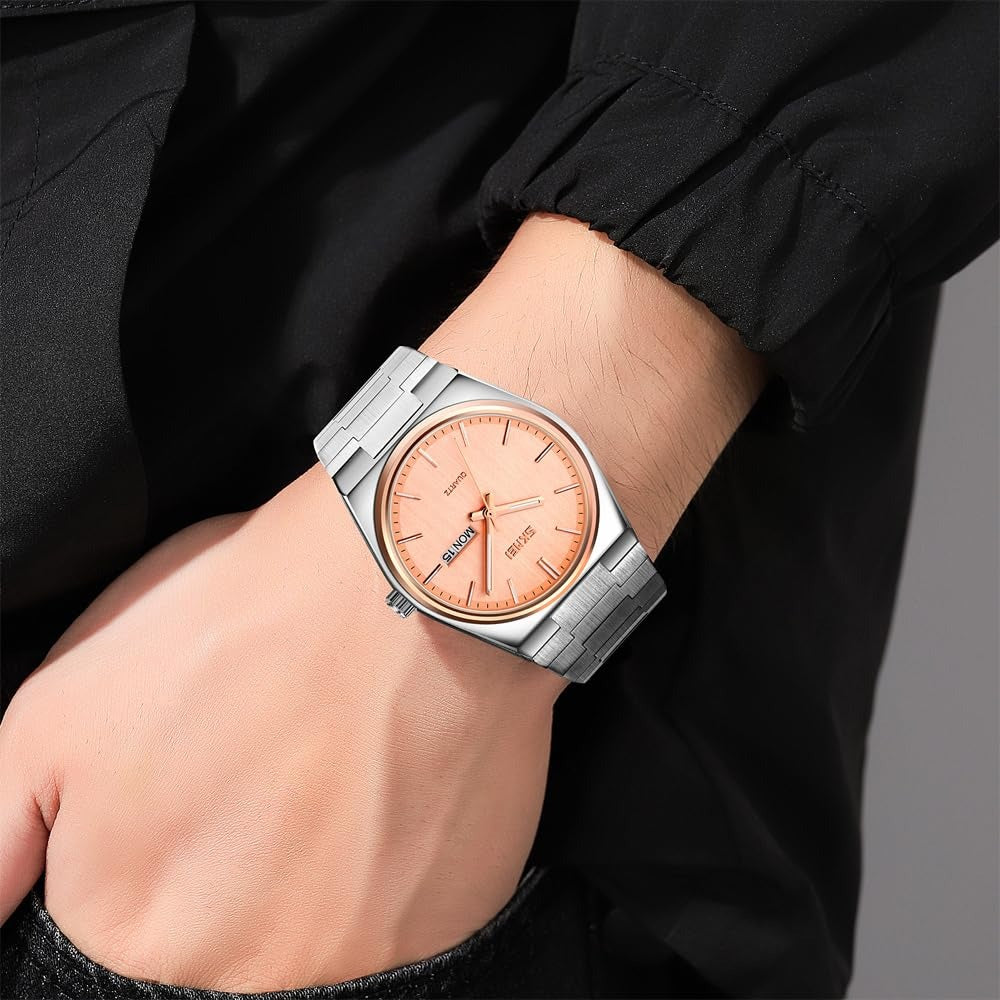 Skmei 9288 – Business Class Luxury Watch – Silver/RoseGold/Rose Gold image 3