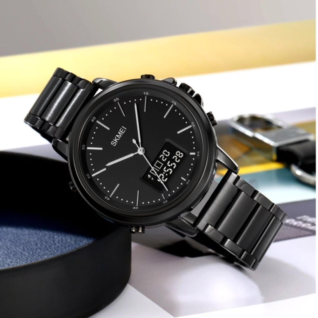 Skmei - 1652 (Chain) - Multifunctional Waterproof - Black/Black-Steel image 0