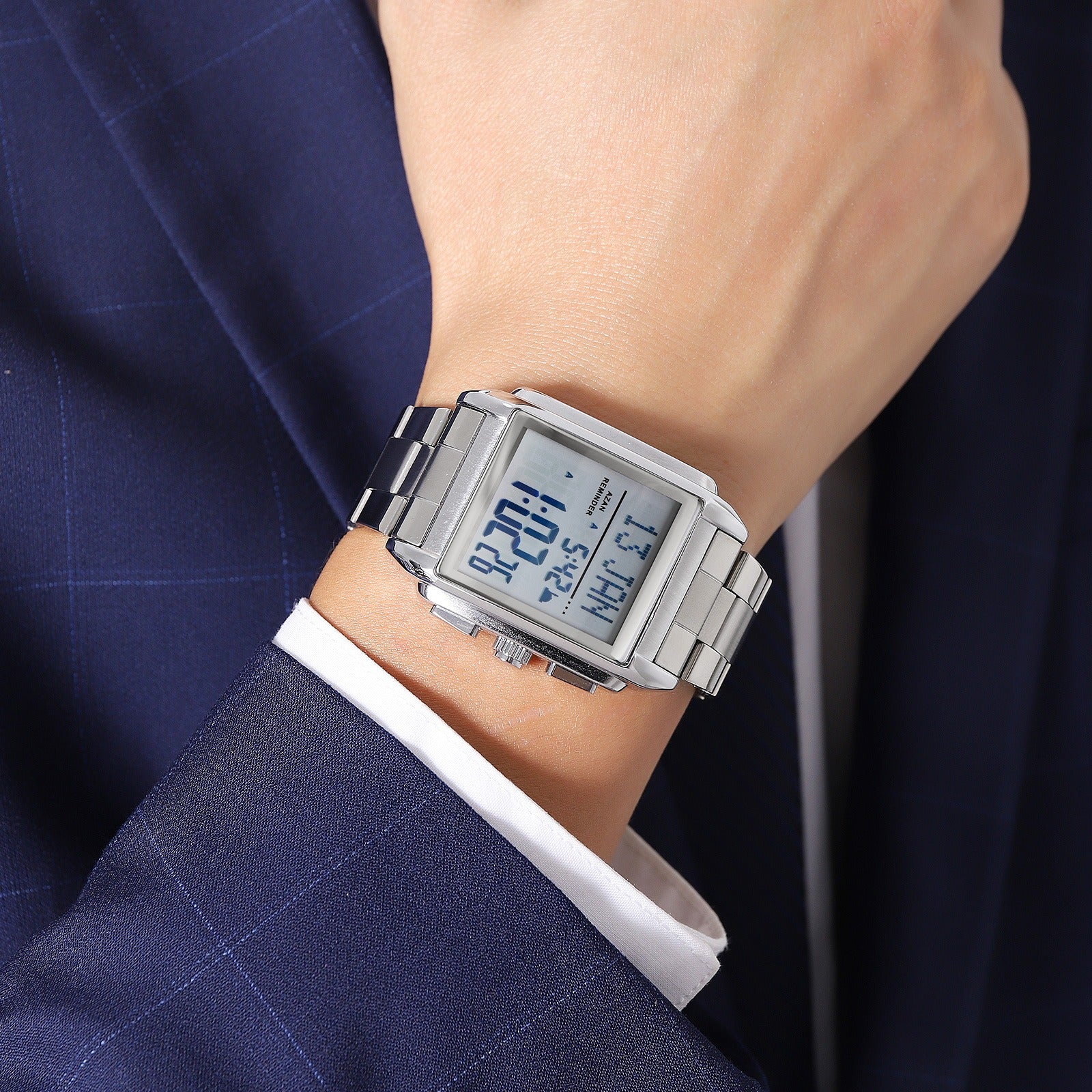 SKMEI - 2405 - Qibla Azan Time Reminder Prayer Watch - silver image 6