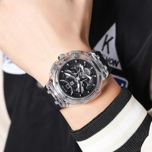 SKMEI - 2426 - Aggressive Sporty Chronograph Watch - white/black image 2