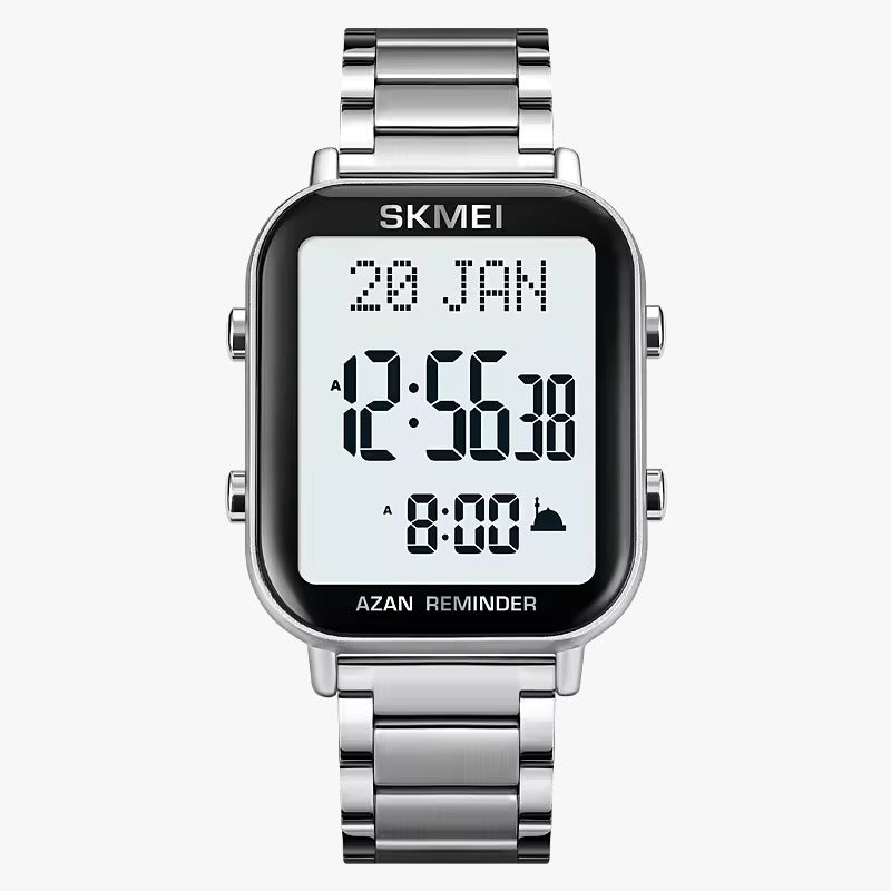 SKMEI - 2135 - Qibla Azan Time Reminder Prayer Watch - silver image 0
