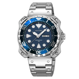 Skmei – 9385 – Luxury Stainless Steel Watch – Silver/Blue image 0