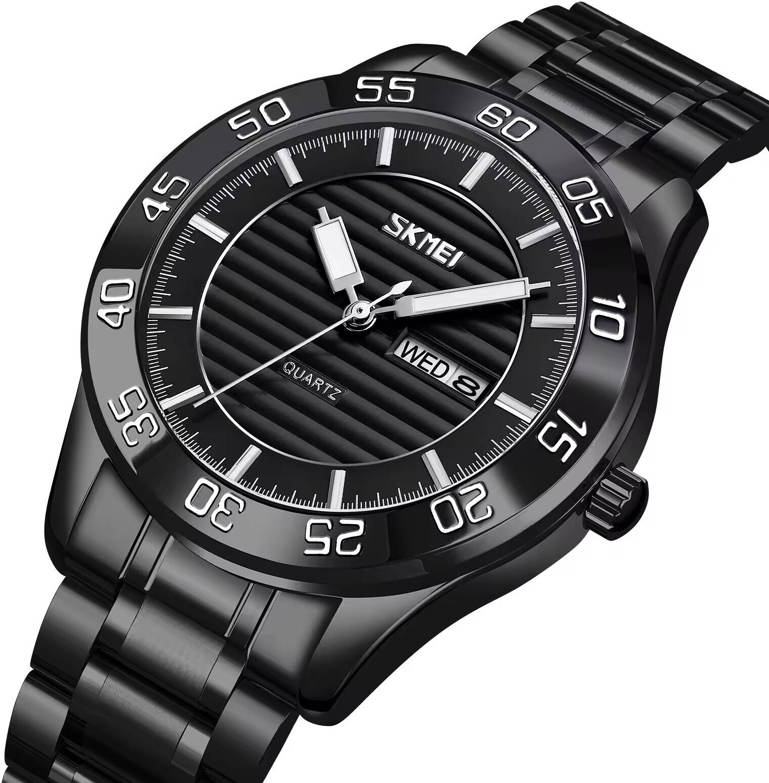 Skmei - 9293 - Premium Steel Quartz Performance Watch - black/black image 1