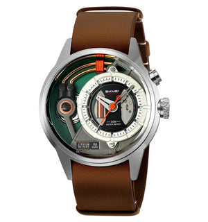 SKMEI - 2333 - Futuristic Analog Watch - silver/brown image 2