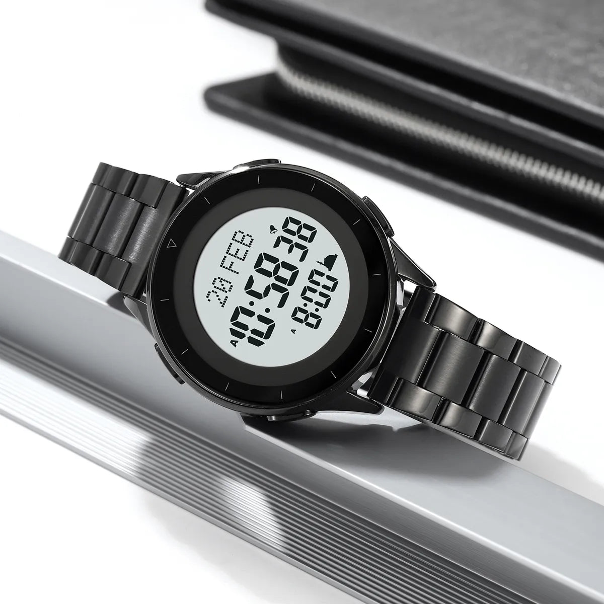 SKMEI - 2300 - Qibla Azan Time Reminder Prayer Watch - black image 2