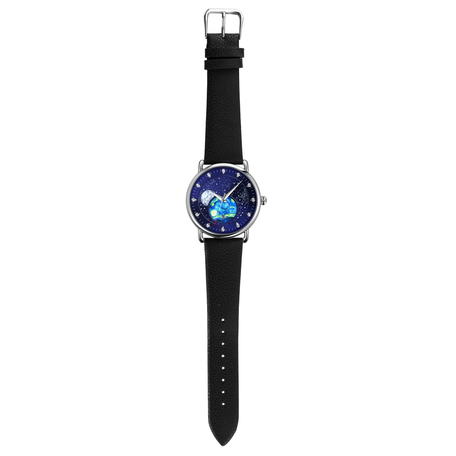 Skmei - 9283 - Classic Analog Galaxy Dial Watch - blue-leather image 1