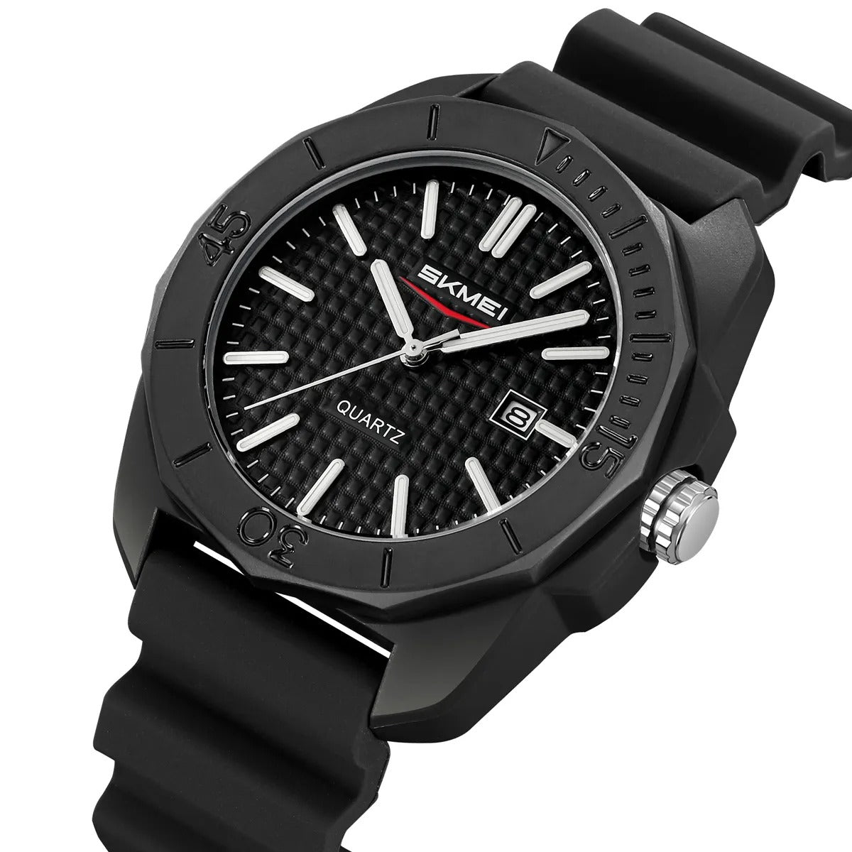 Skmei - 2393 - Quartz Analog Silicone Strap Watch - black/checkered image 1
