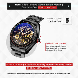 SKMEI - 9194 - Automatic Skeleton Machine - black image 1