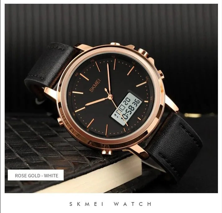 Skmei - 1652 (Strap) - Multifunctional Waterproof - RoseGold/White-Leather image 1