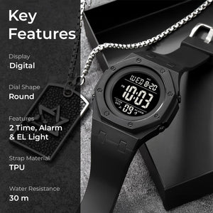 Skmei 2048 Digital Sports Watch - Black/black image 1