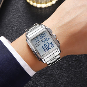 SKMEI - 2405 - Qibla Azan Time Reminder Prayer Watch - silver image 3