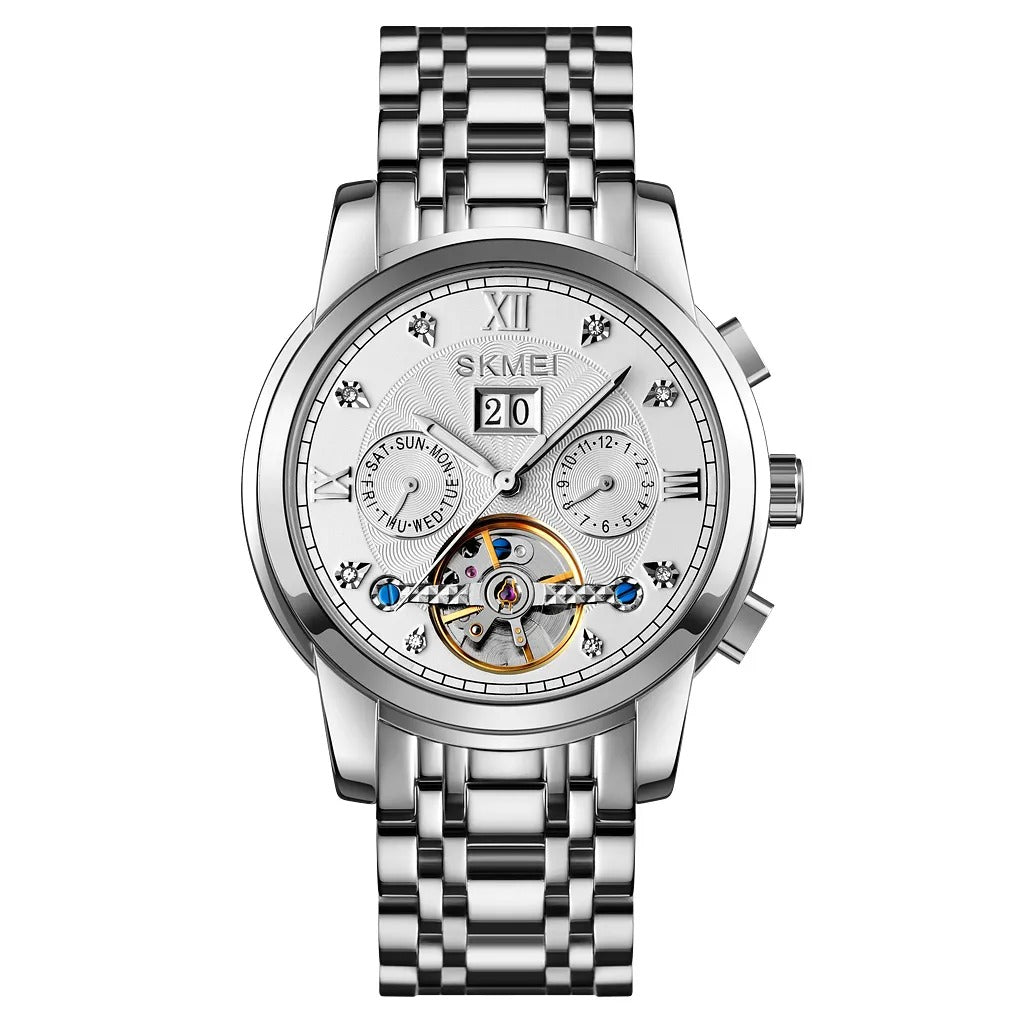 SKMEI - M029 - Automatic Movement Skeleton Watch - silver/silver image 0