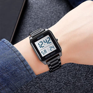 SKMEI 2154 Rectangle Digital Sports Wristwatch - black/white image 1