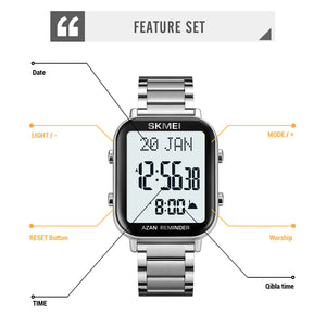 SKMEI - 2135 - Qibla Azan Time Reminder Prayer Watch - silver image 4