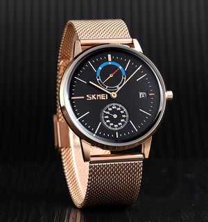 SKMEI - 9182 - Premium Minimalist Mesh Watch - rose gold image 2
