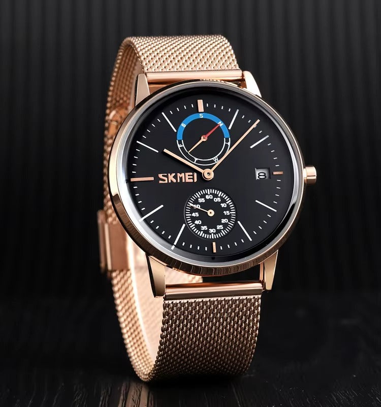 SKMEI - 9182 - Premium Minimalist Mesh Watch - rose gold image 2