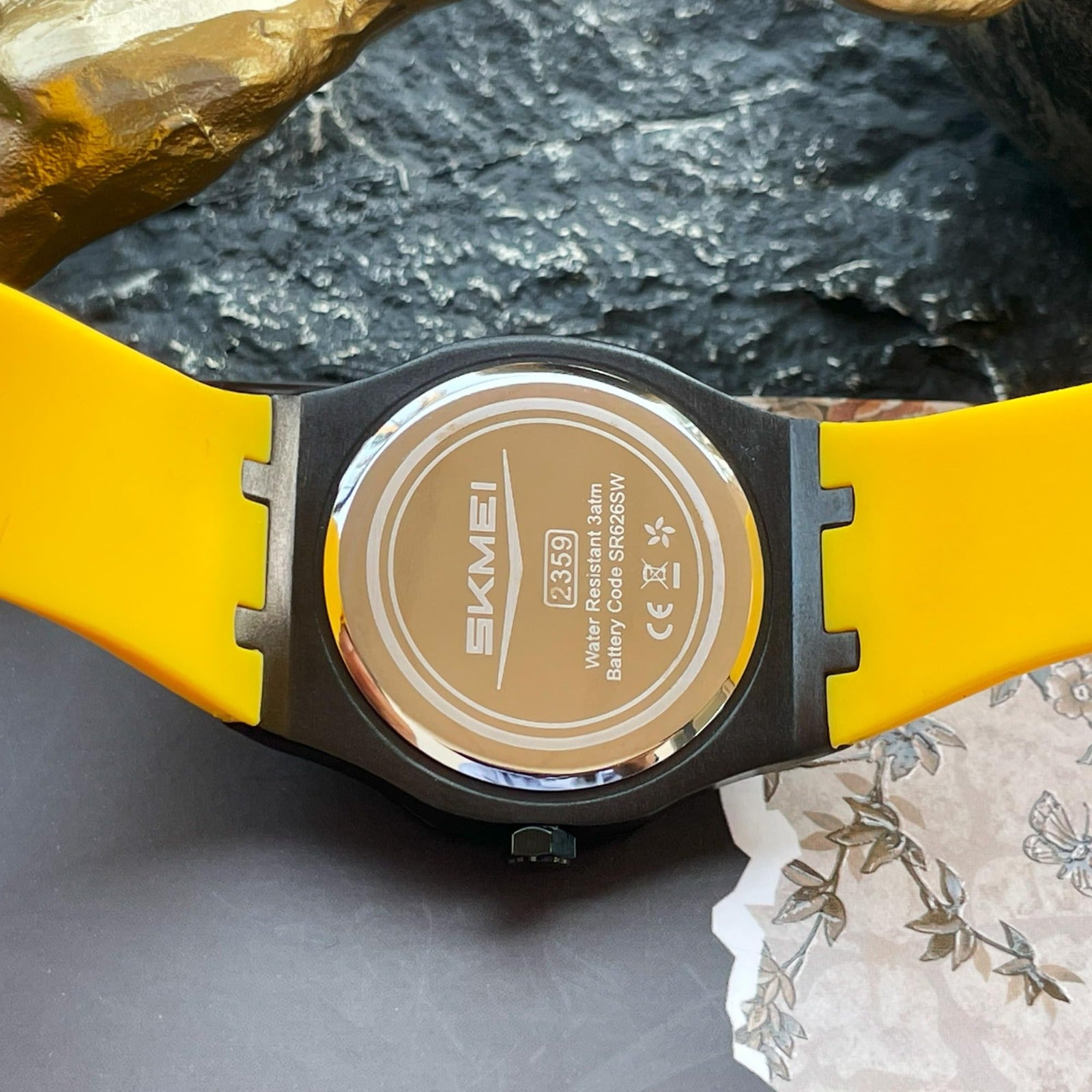 SKMEI - 2359 - Rotating Wheel Sports Edition Watch - yellow-silical gel image 2