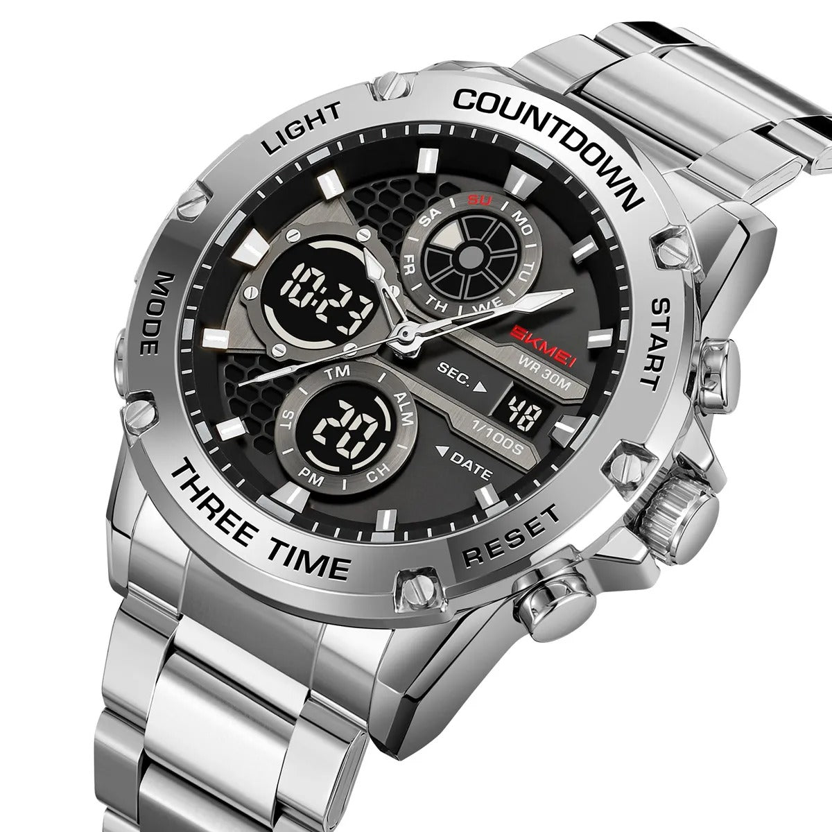 Skmei – 2502 – Heavy Duty Sports Watch – Silver/Steel image 0