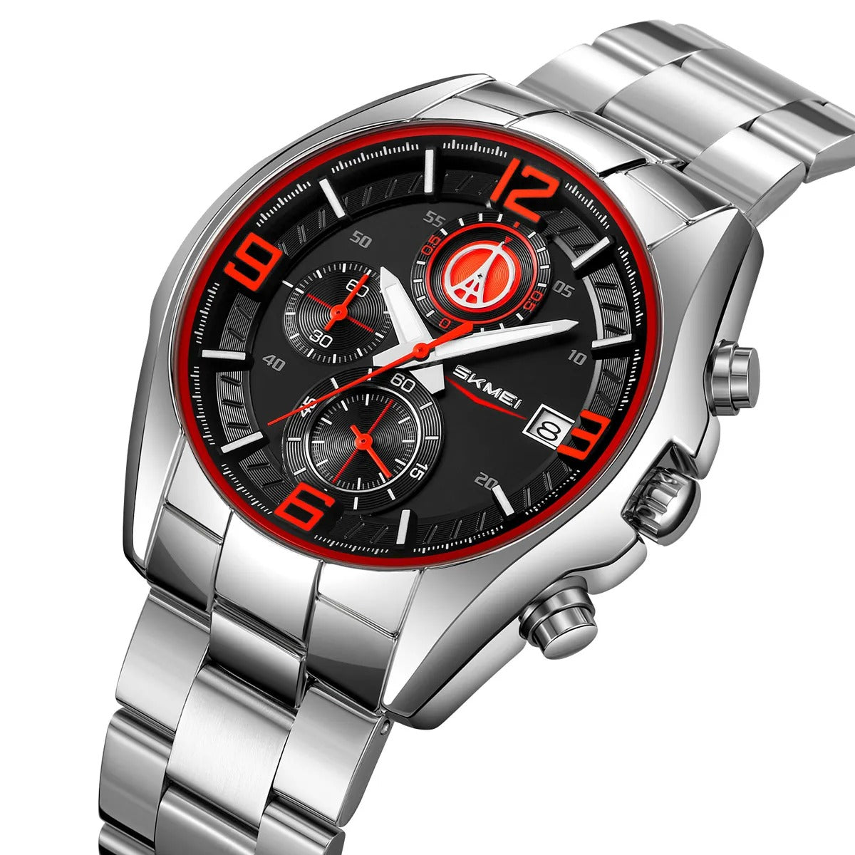 SKMEI - 9346 - Sport Chronograph Quartz Stainless Steel Watch - red image 0