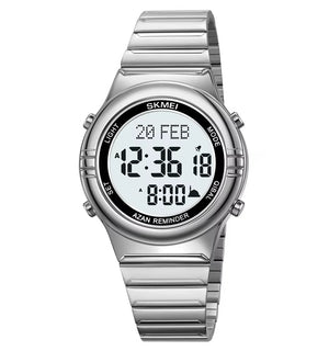 Skmei - 2200 - Qibla Azan Time Reminder Prayer Watch - silver image 1
