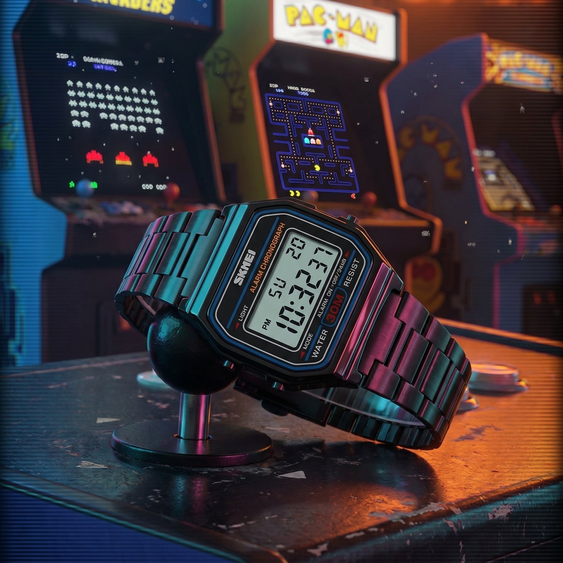 SKMEI 1123 Digital Classic Stainless Steel Watch - Black