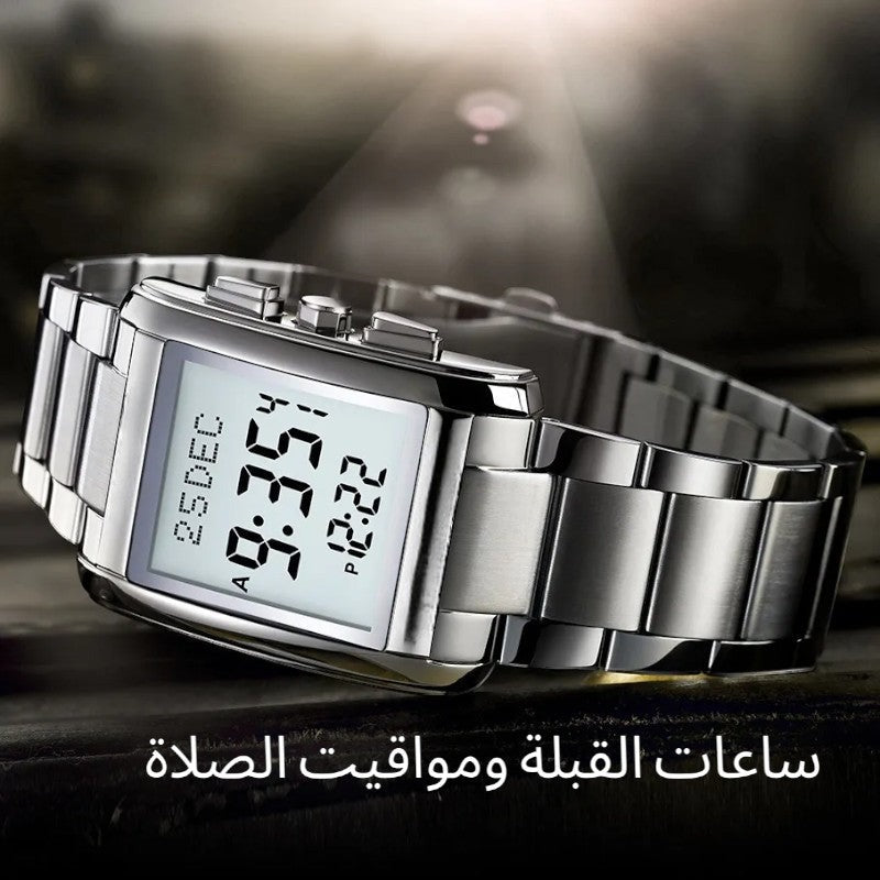 SKMEI - 2092 - Qibla Azan Time Reminder Prayer Watch - silver image 2