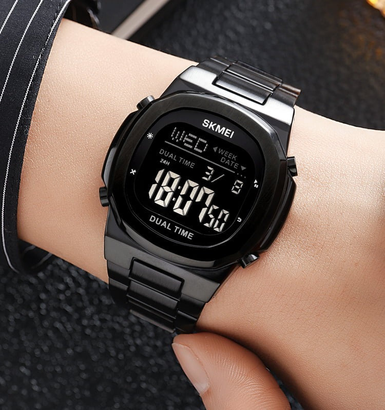 SKMEI 2004 Digital Chronograph Countdown Timer Watch - Black/black image 1