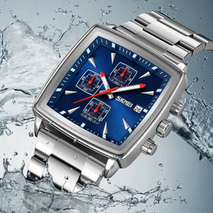 SKMEI 9331 Luxury Chronograph Wr30m Waterpoof Quartz - Silver/Blue