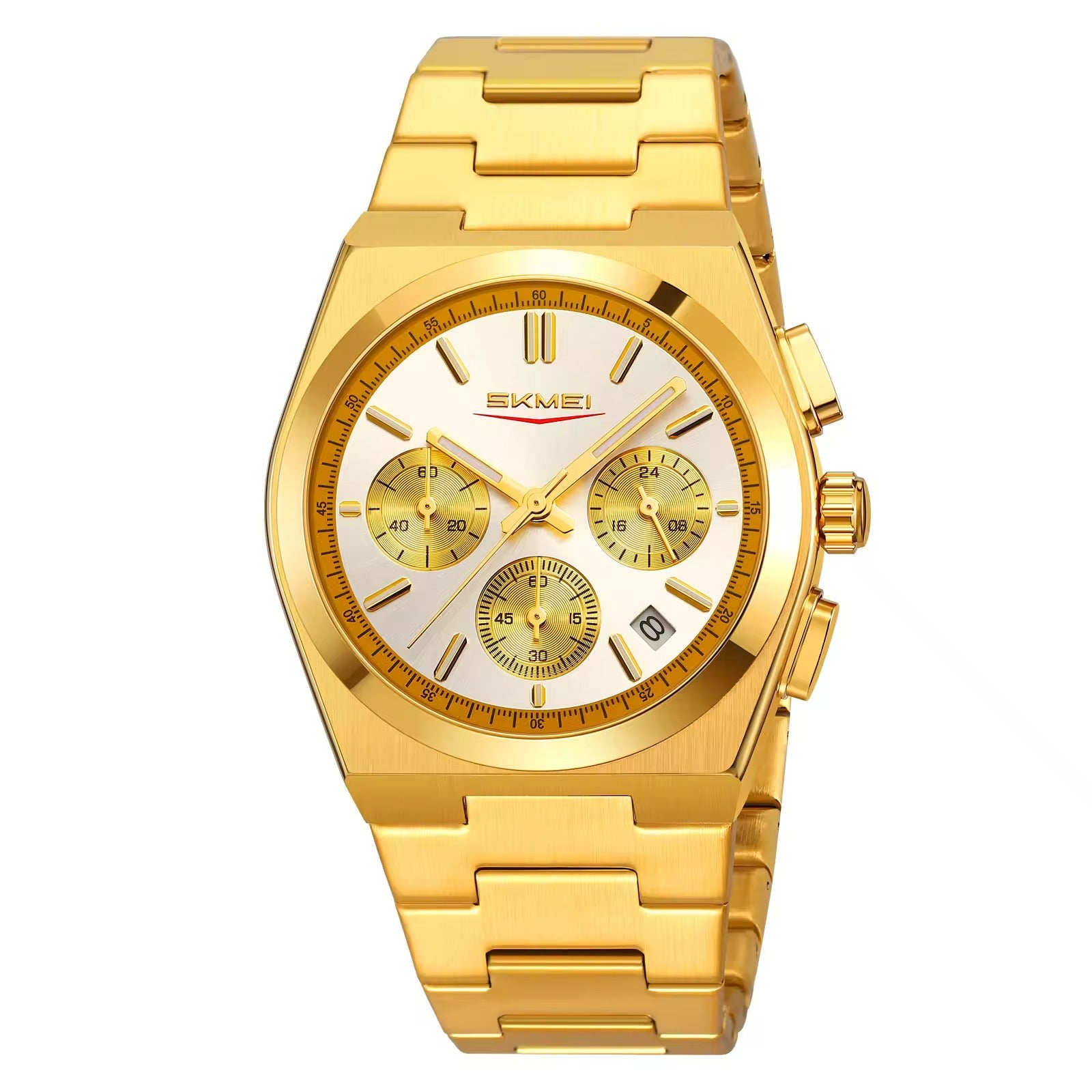 SKMEI - 9371 - Premium Quartz Chronograph Watch - Gold/Silver image 1
