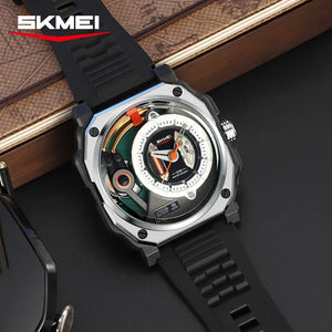 SKMEI - 2533 - Luxurious Creative Gentleman Business Boutique Dial Quartz Watch - silver/black image 1