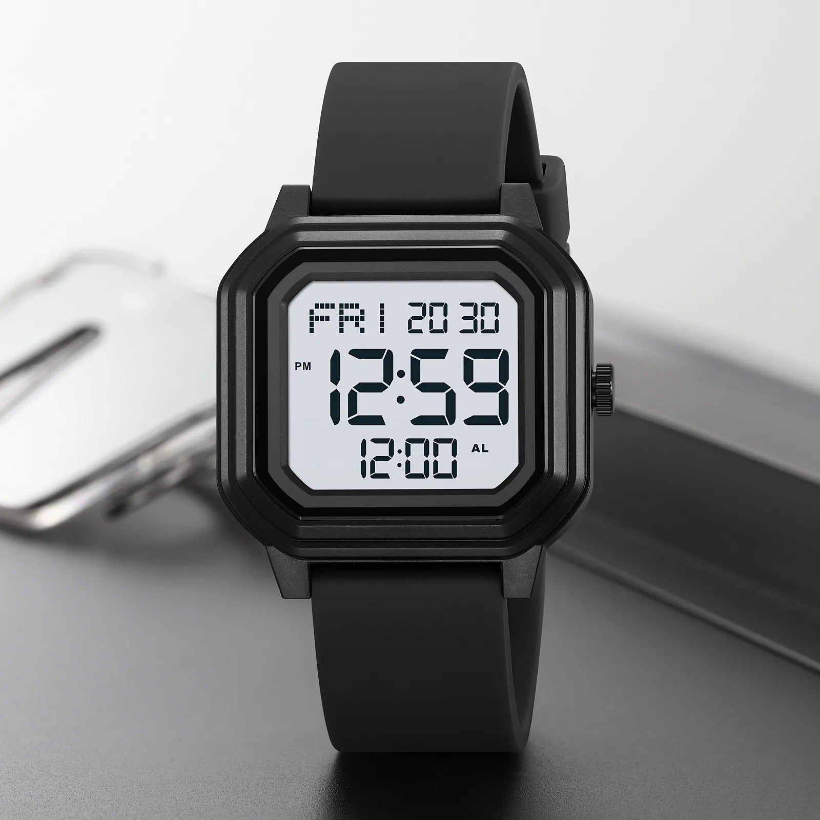 Skmei - 2558 - Minimal Time Digital Watch - Black/White image 1