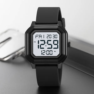 Skmei - 2558 - Minimal Time Digital Watch - Black/White image 1