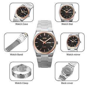 SKMEI - 9288 - Business Class Luxury Watch - Silver/Rosegold-Black image 8