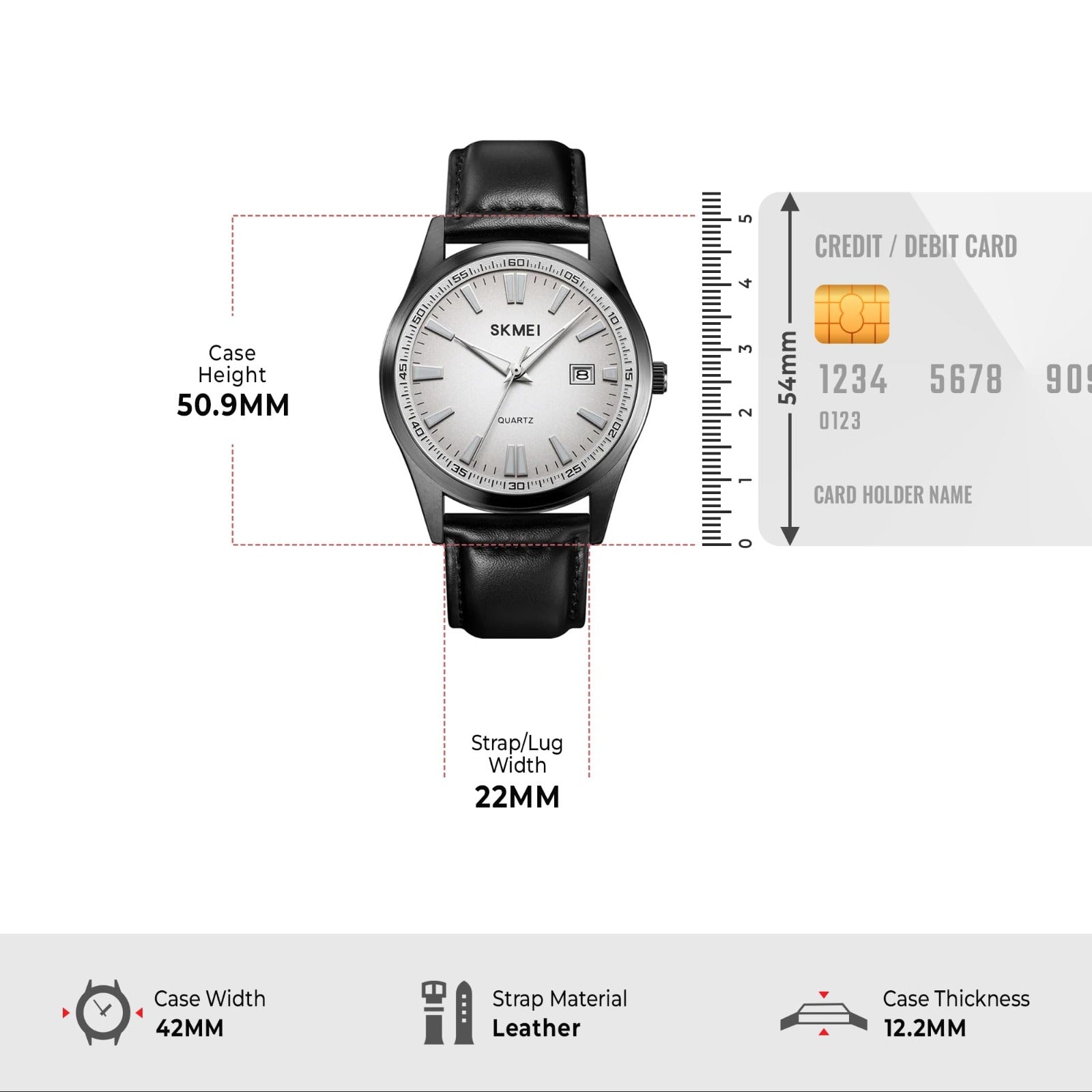 Skmei 1986 Executive Classic Watch - Grey image 3