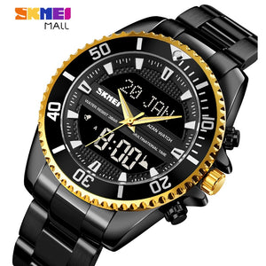 SKMEI - 1896 - Qibla Azan Time Reminder Prayer Watch - black/gold image 1