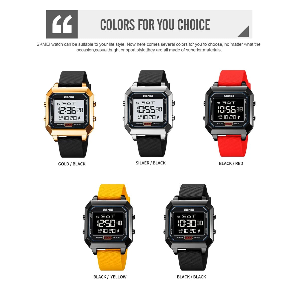 Skmei - 2150 - Digital Electronic Sports Watch - black/black image 5
