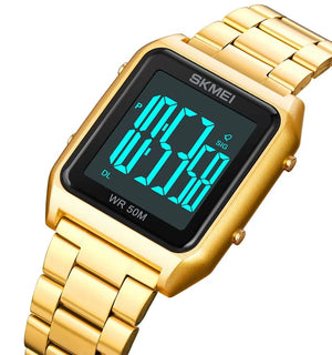 Skmei – 1879 – Digital Stainless Steel Watch – Gold image 1