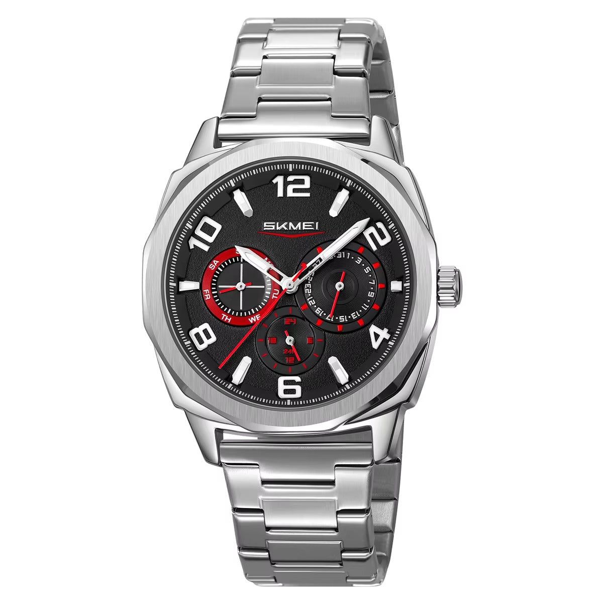 SKMEI - 9350 - 3ATM Waterproof Men Business Watch - Silver/Black image 1