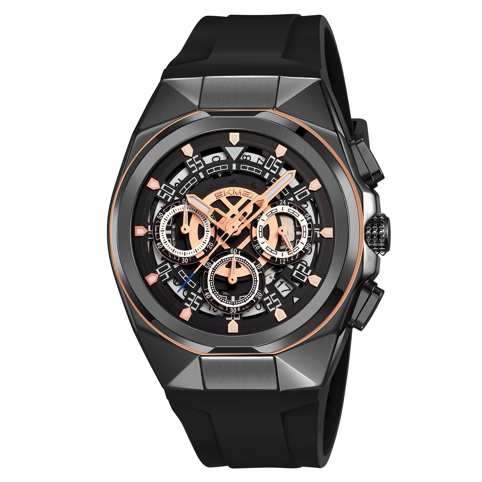 SKMEI - 9377 - Sporty Multi-Function Quartz Watch - black/black image 0