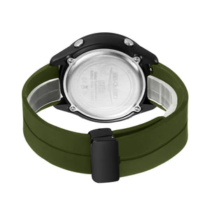 SKMEI 2412 Digital Countdown World Time Sports Watch - armygreen/silicon image 3