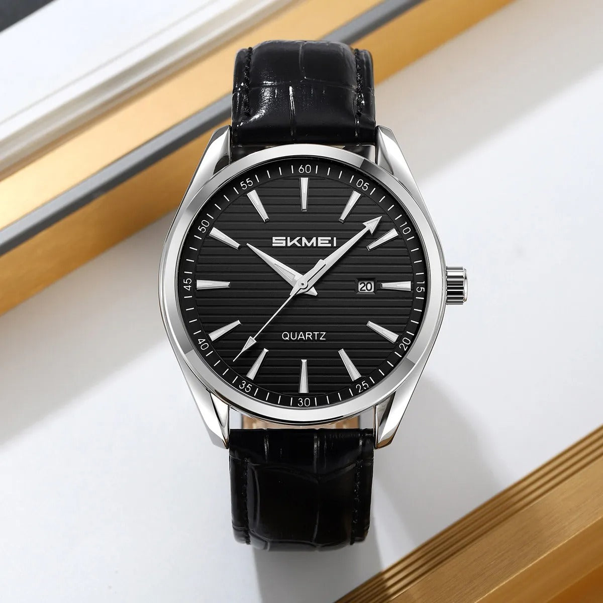 Skmei – 2490 – Quartz Movement Watch – Silver/Black image 1