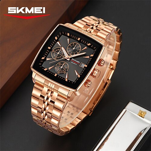 Skmei - 2434 - Men's Stainless Steel Quartz Chronograph Watch - rose gold image 3
