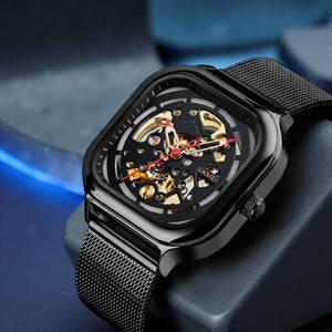 SKMEI - 9184 - Premium Automatic Skeleton Watch - black image 3