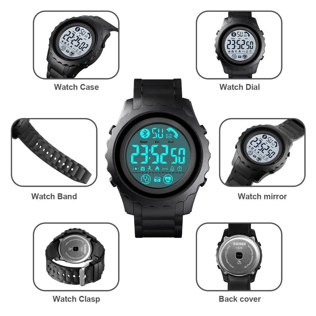 Skmei - 1626 - Health Tracker Digital Watch - Black/White image 6